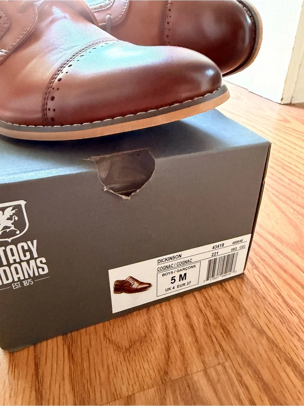 Stacy Adams Tan Leather Cap-Toe Derby Shoes